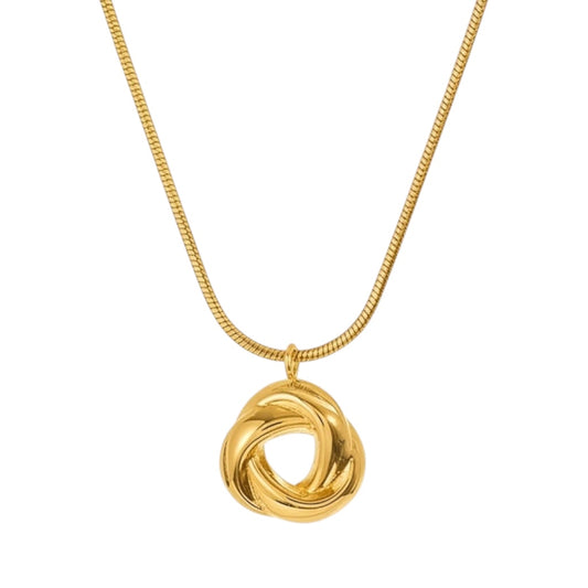 Stålhalsband med 18K förgyllning 40+5 cm