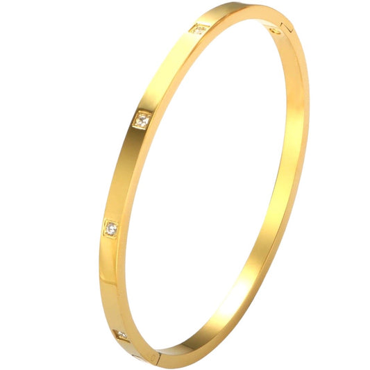 Stålarmband med 18K förgyllning och CZ 4MM