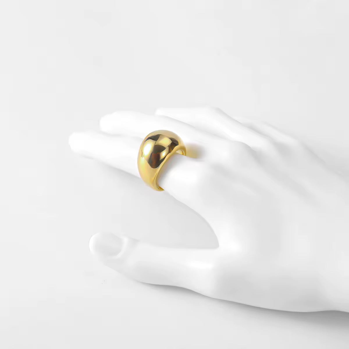 Stålring med 18K förgyllning - Reglerbar