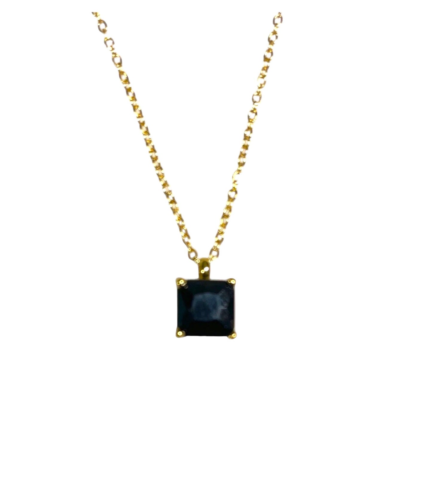 Stålhalsband med 18K förgyllning och CZ 40+5 cm