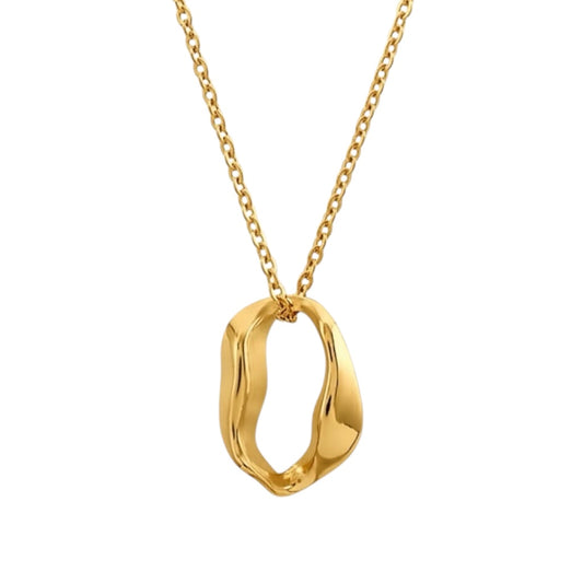 Stålhalsband med 18K förgyllning 40+5 cm