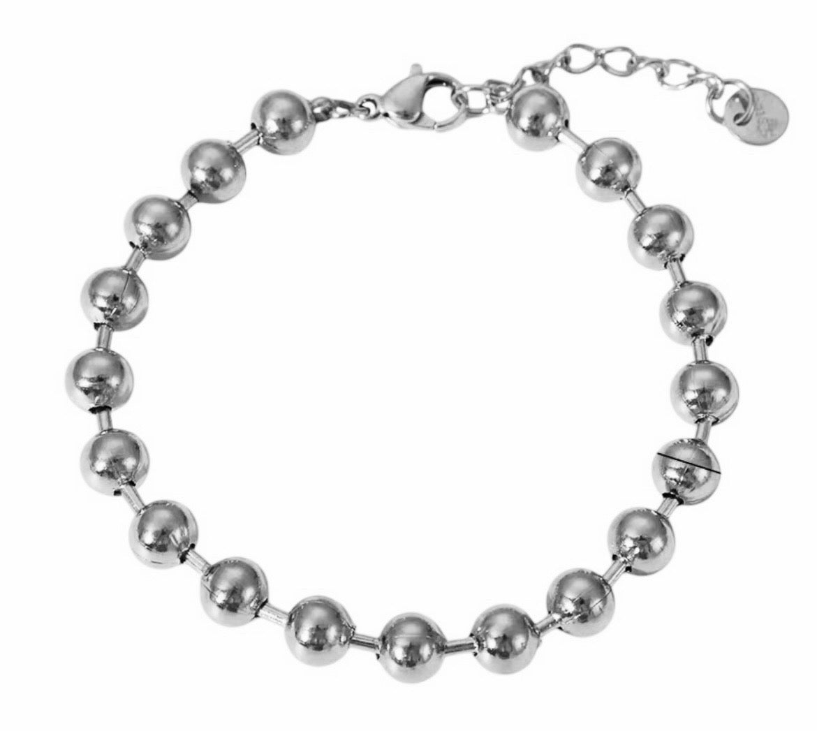 Stålarmband med 18K förgyllning 16+5 cm 6MM / 4MM