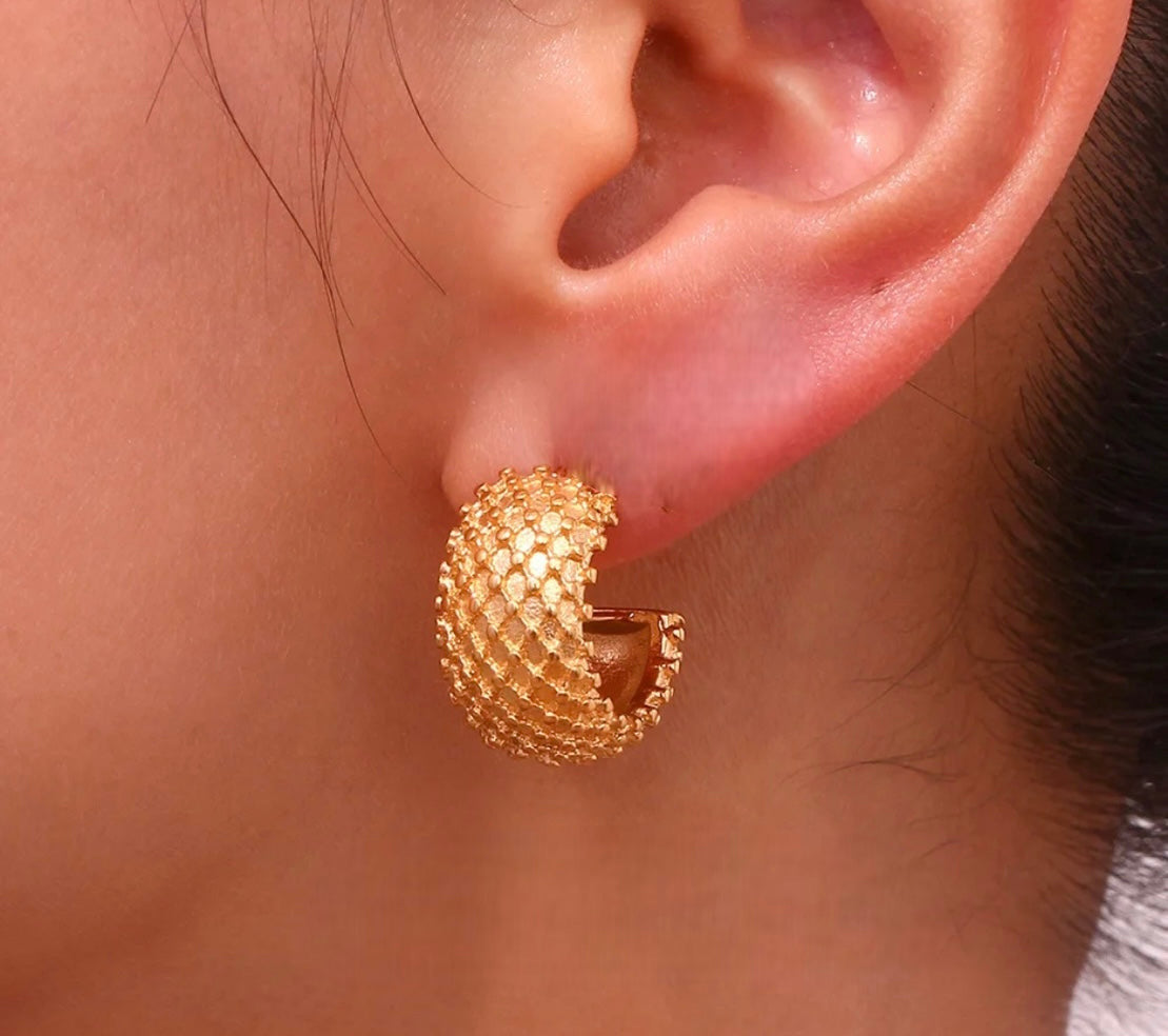 Stålörhängen med 18K förgyllning 21MM / 11,6MM