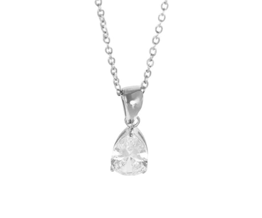 Stålhalsband med CZ 40+5 cm