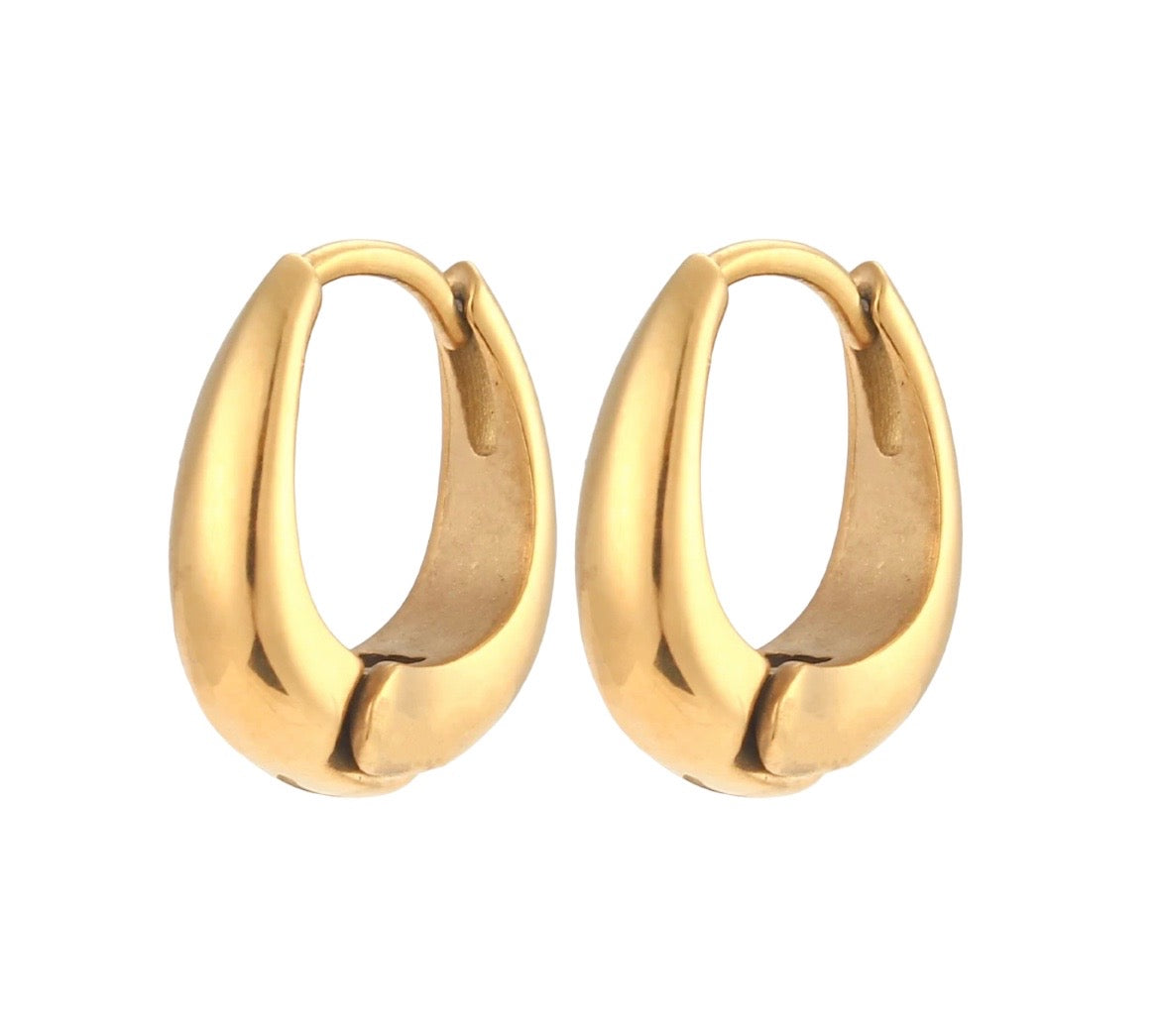 Stålörhängen med 18K förgyllning 18,1MM