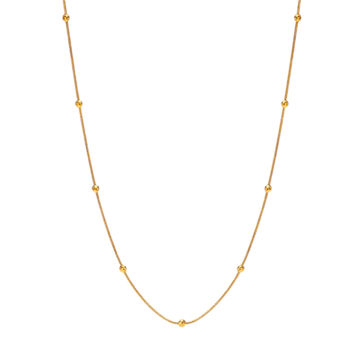 Stålhalsband med 18K förgyllning 40+6 cm