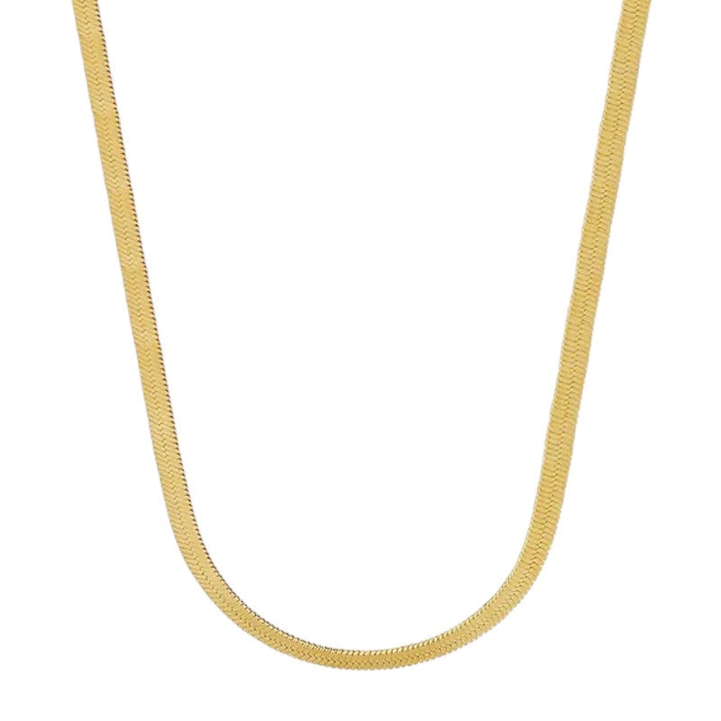 Stålhalsband med 18K förgyllning 45+5 cm (4MM / 2MM)