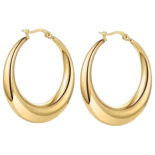 Stålörhängen med 18K förgyllning 25MM