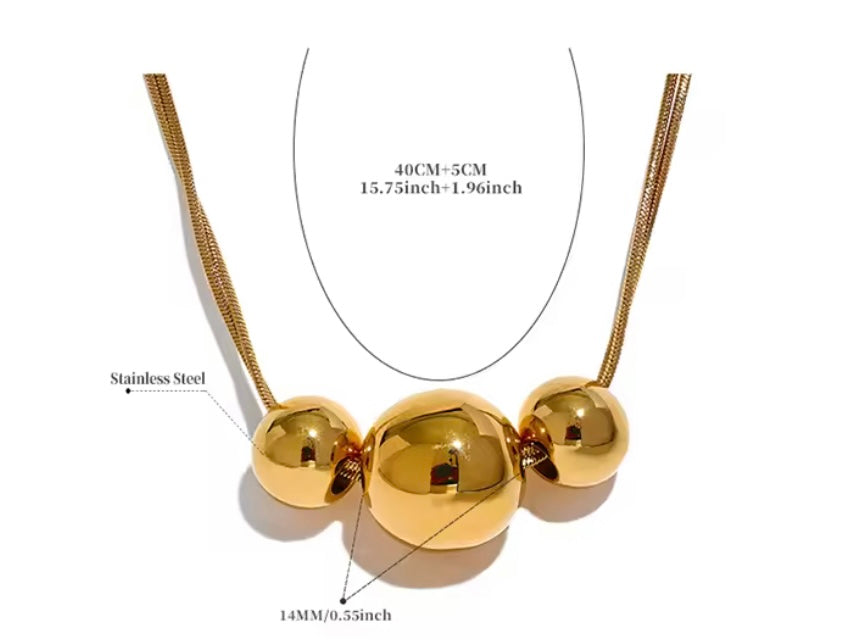 Stålhalsband med 18K förgyllning 40+5 cm