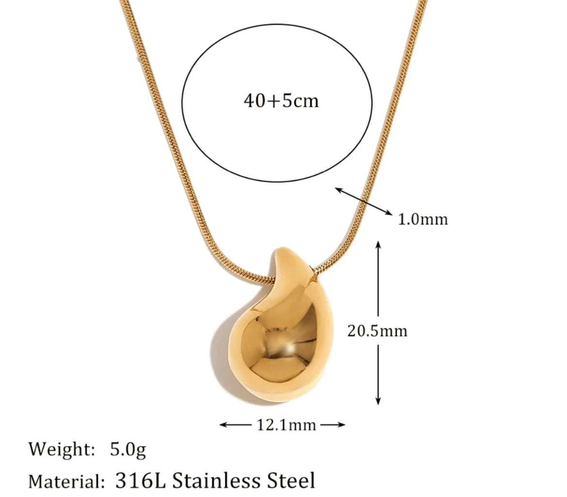 Stålhalsband med 18K förgyllning 40+5 cm