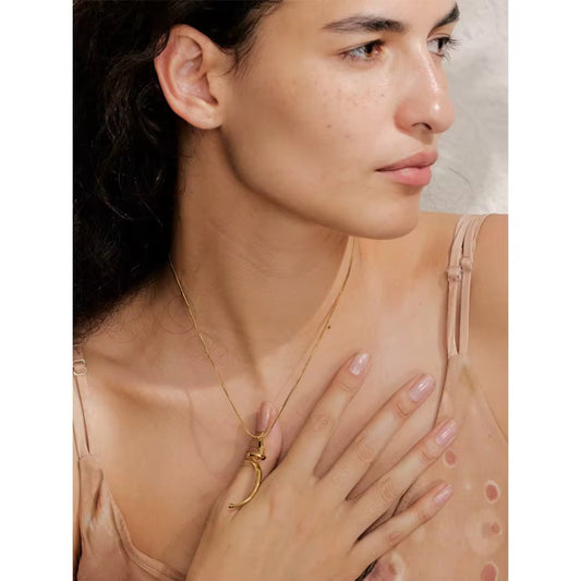 Stålhalsband med 18K förgyllning 42+6 cm