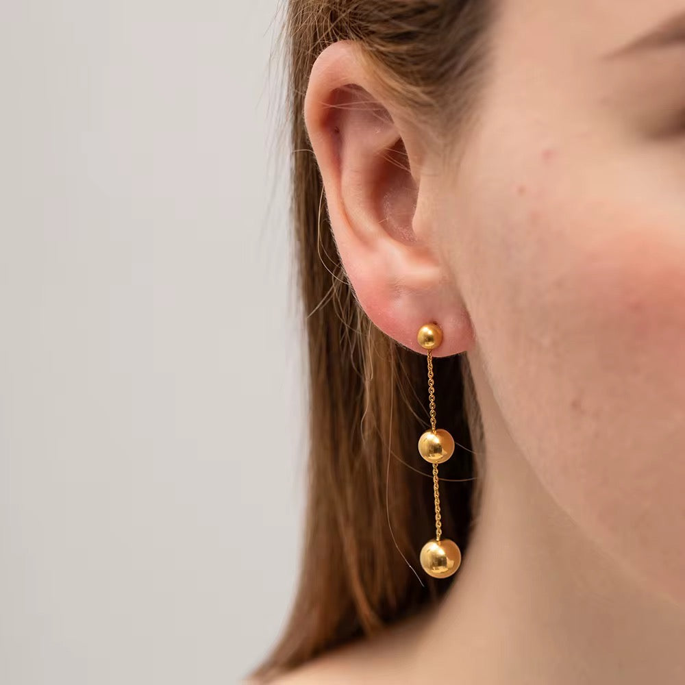 Stålörhängen med 18K förgyllning 50MM