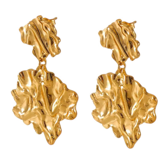 Stålörhängen med 18K förgyllning 48MM / 29MM