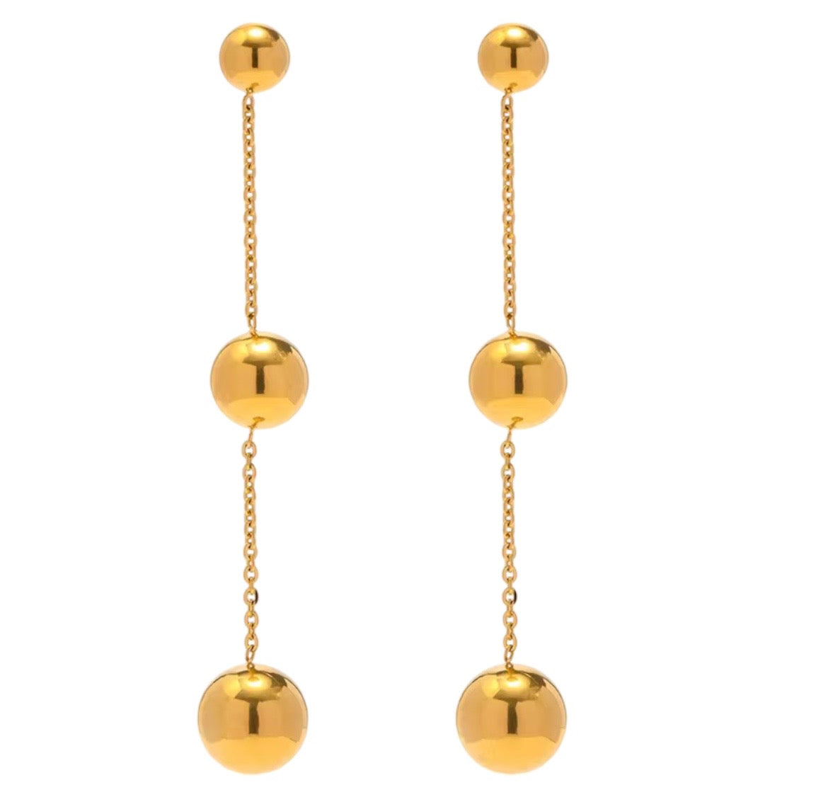 Stålörhängen med 18K förgyllning 50MM