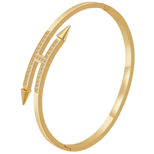 Stålarmband med 18K förgyllning och CZ 11MM