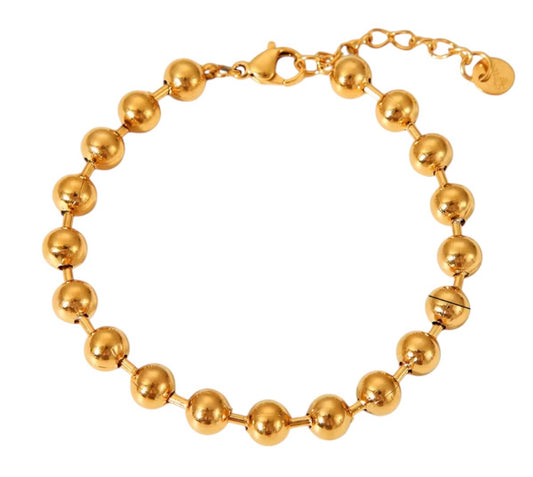 Stålarmband med 18K förgyllning 16+5 cm 6MM / 4MM