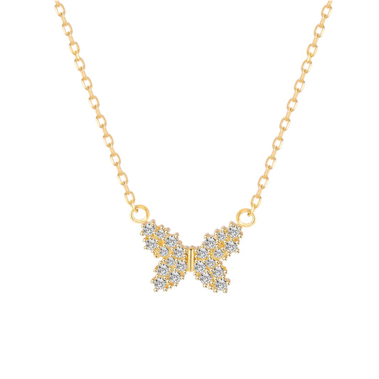 Stålhalsband med 18K förgyllning och CZ 40+5 cm