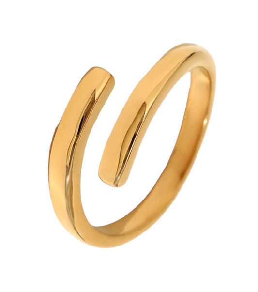 Stålring med 18K förgyllning - Reglerbar