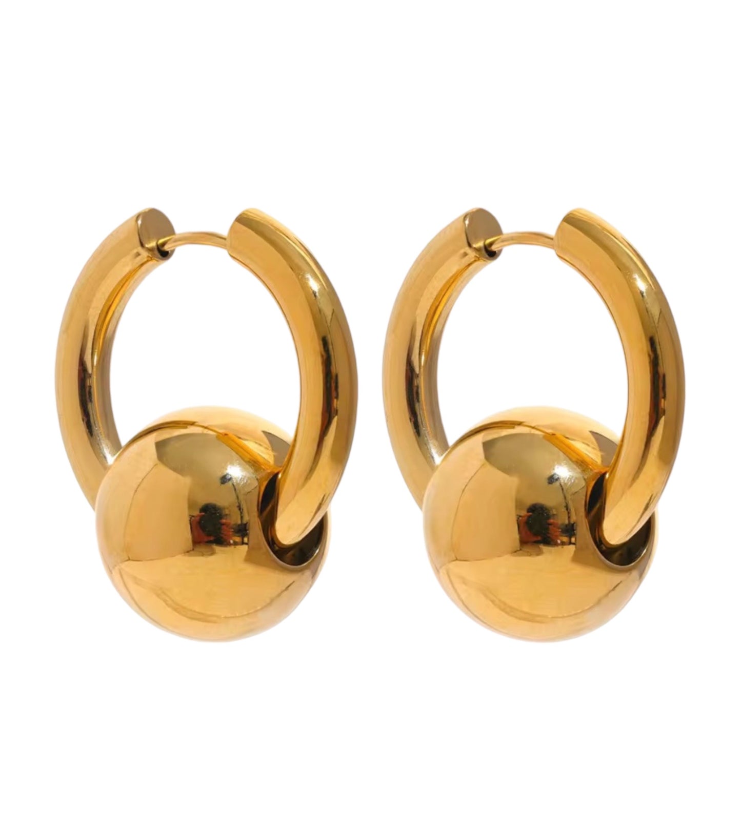 Stålörhängen med 18K förgyllning 27MM / 25MM
