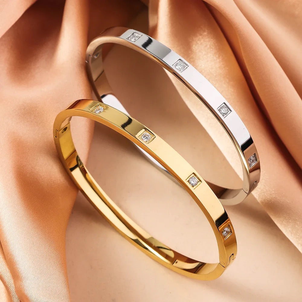 Stålarmband med CZ 6MM