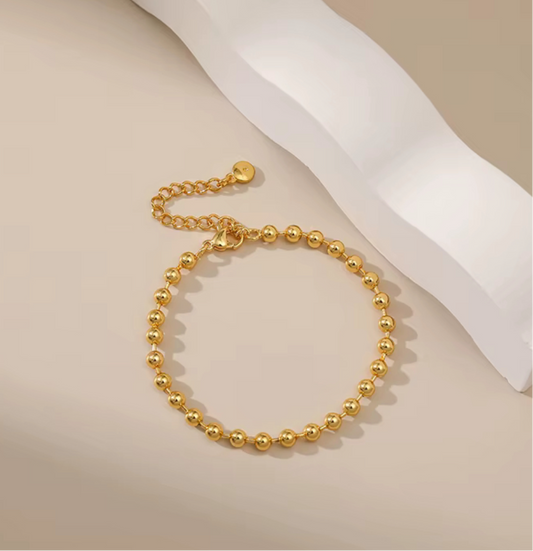 Stålarmband med 18K förgyllning 16+5 cm 6MM / 4MM