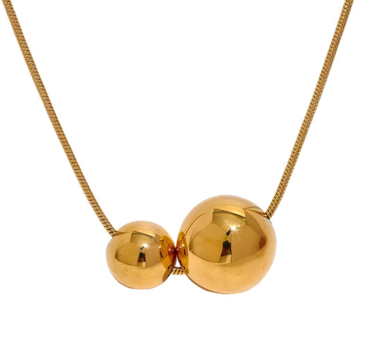 Stålhalsband med 18K förgyllning 40+5 cm