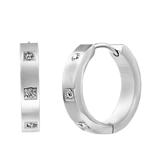 Stålörhängen med CZ 20MM