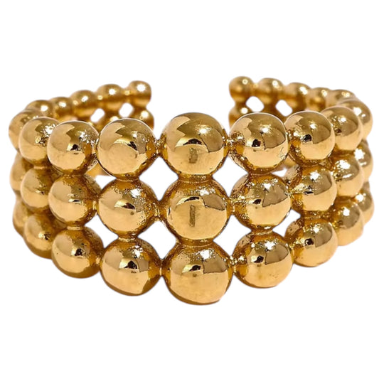 Stålring med 14K förgyllning - Reglerbar