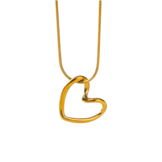 Stålhalsband med 18K förgyllning 40+5 cm