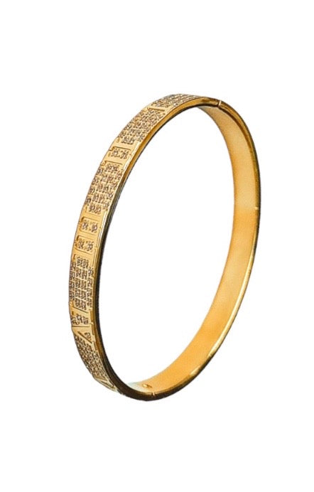 Stålarmband med 18K förgyllning och CZ 6MM