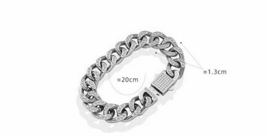 Stålarmband med CZ 20 cm