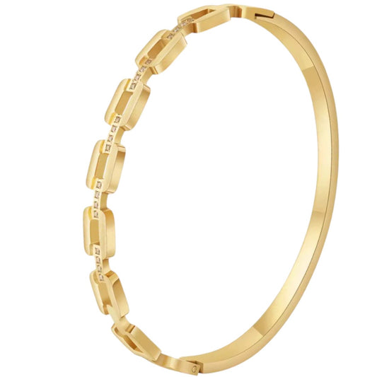 Stålarmband med 18K förgyllning och CZ 6MM