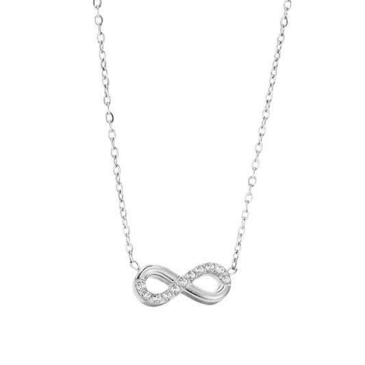 Stålhalsband med CZ 40+5 cm