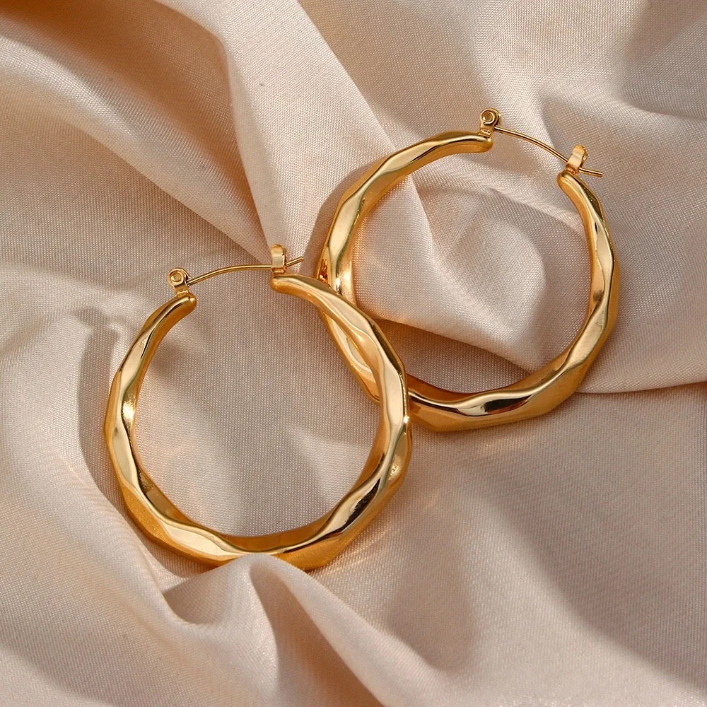 Stålörhängenmed 18K förgyllning 42MM / 40MM