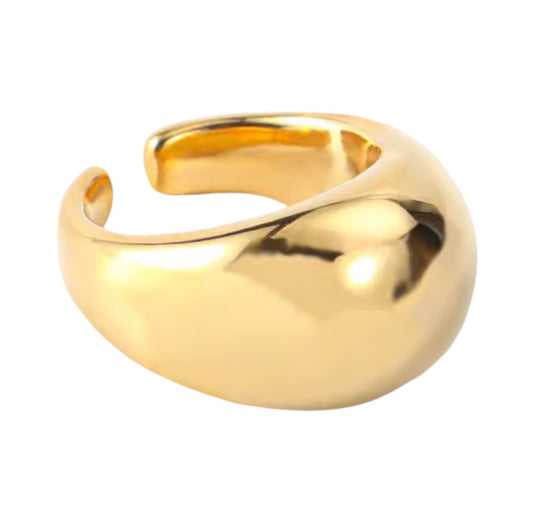 Stålring med 18K förgyllning - Reglerbar