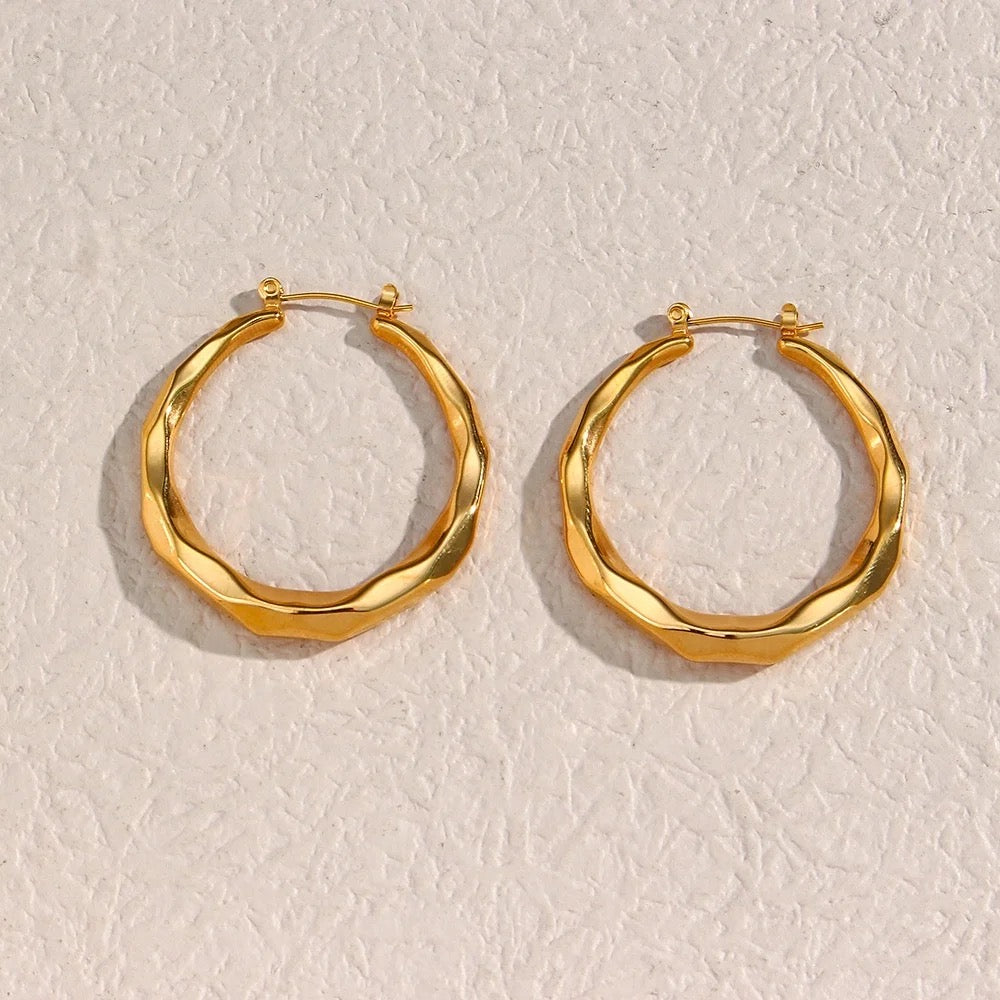 Stålörhängenmed 18K förgyllning 42MM / 40MM