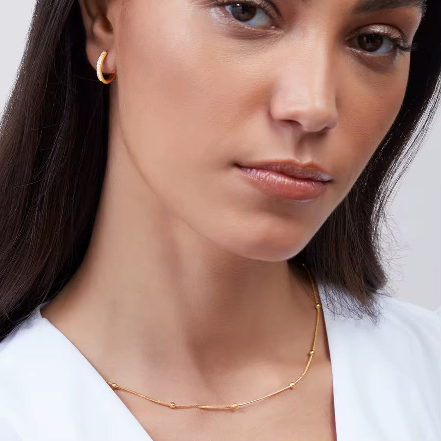 Stålhalsband med 18K förgyllning 40+6 cm