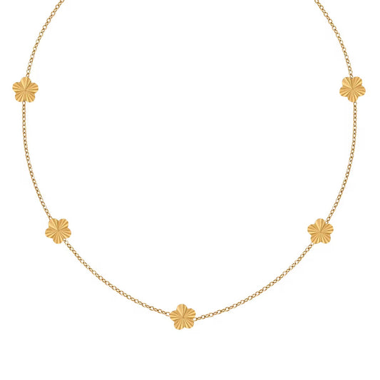 Stålhalsband med 18K förgyllning 40+5 cm