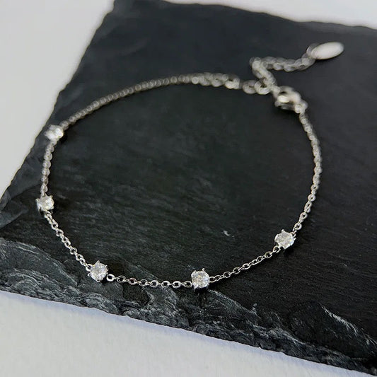 Stålarmband med CZ 16+3 cm