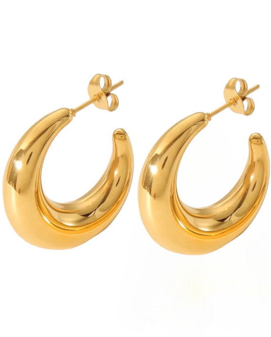 Stålörhängen med 18K förgyllning 25MM