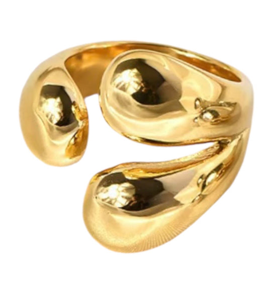 Stålring med 18K förgyllning - Reglerbar