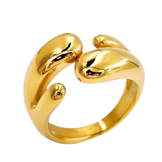 Stålring med 18K förgyllning - Reglerbar