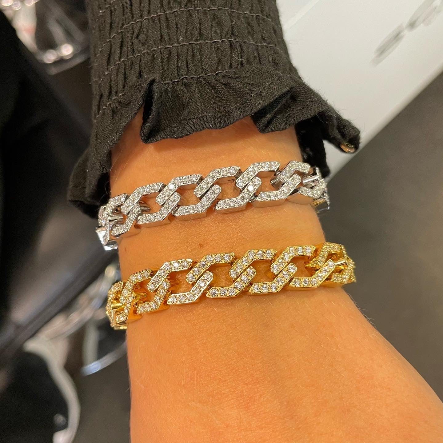 Stålarmband med CZ 19 cm