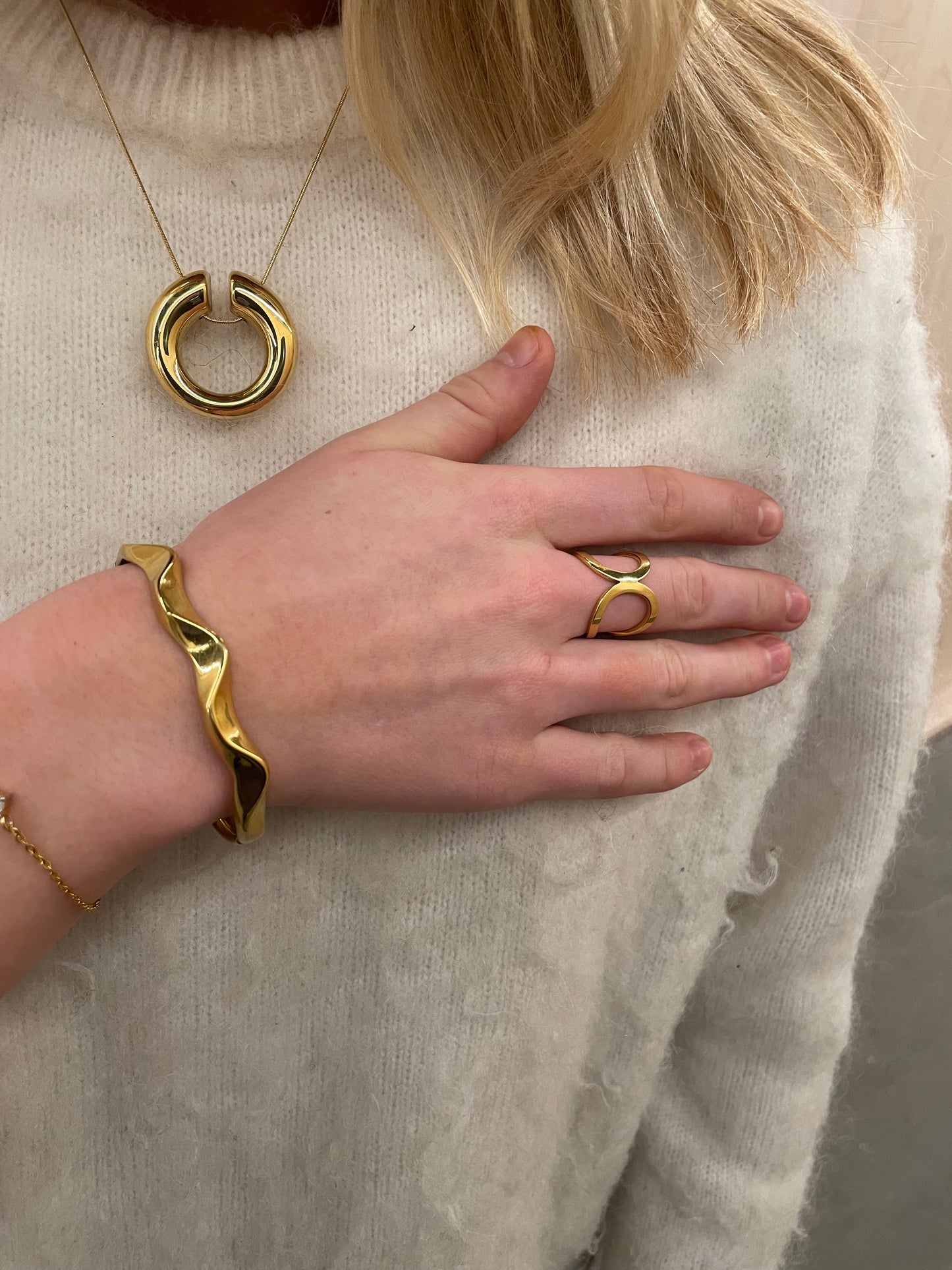 Stålarmband med 18K förgyllning 9MM