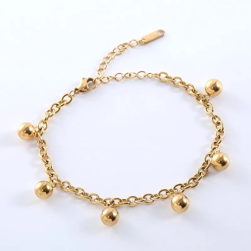 Stålarmband med 18K förgyllning 16+5 cm