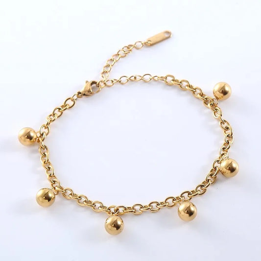 Stålarmband med 18K förgyllning 16+5 cm
