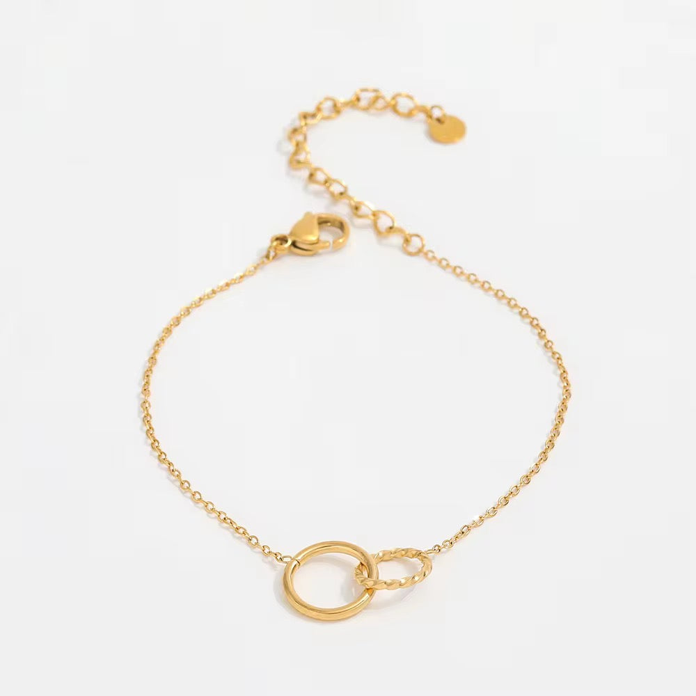 Stålarmband med 18K förgyllning 15+5 cm