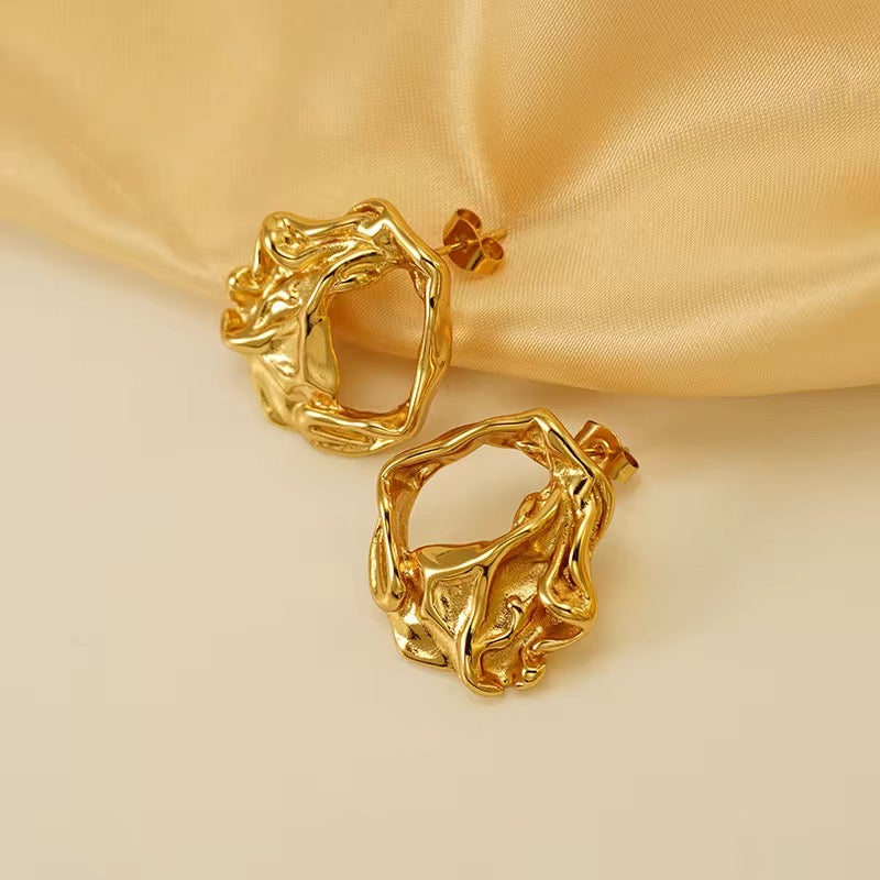 Stålörhängenmed 18K förgyllning 26MM / 25MM