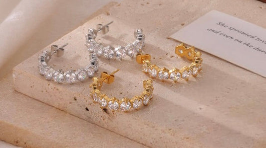 Stålörhängen med CZ 22MM / 6MM