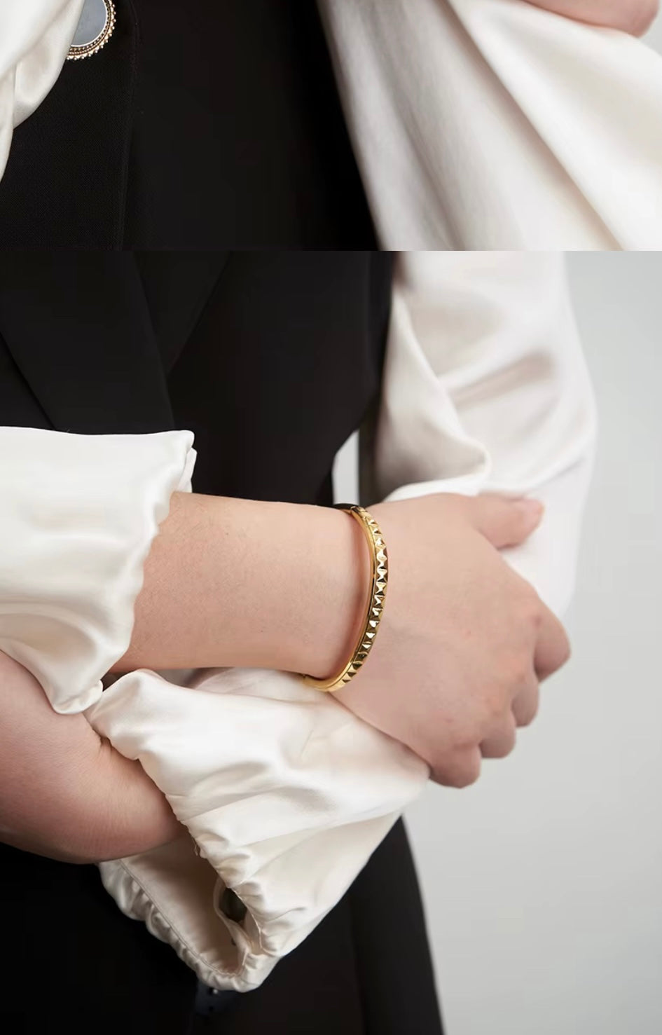 Stålarmband med 18K förgyllning 6MM